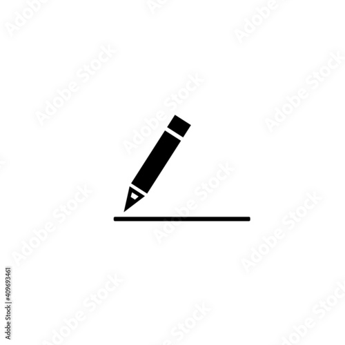 Line drawing pencil icon. Vector drawing.