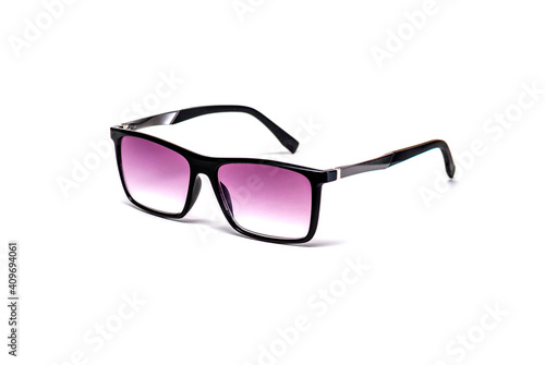 Sunglasses with darkened top glasses isolated on a white background