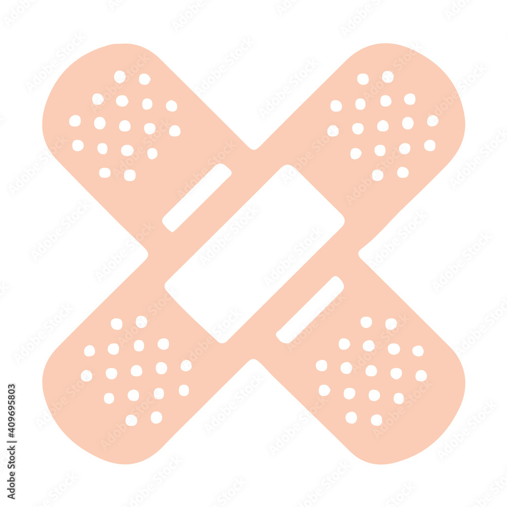 Colored Bandage plaster Medical adhesive flexible fabric Concept On White Background Flat Illustration Graphic Colored Bandage plaster Medical adhesive flexible fabric Concept On White Background Flat Illustration Graphic