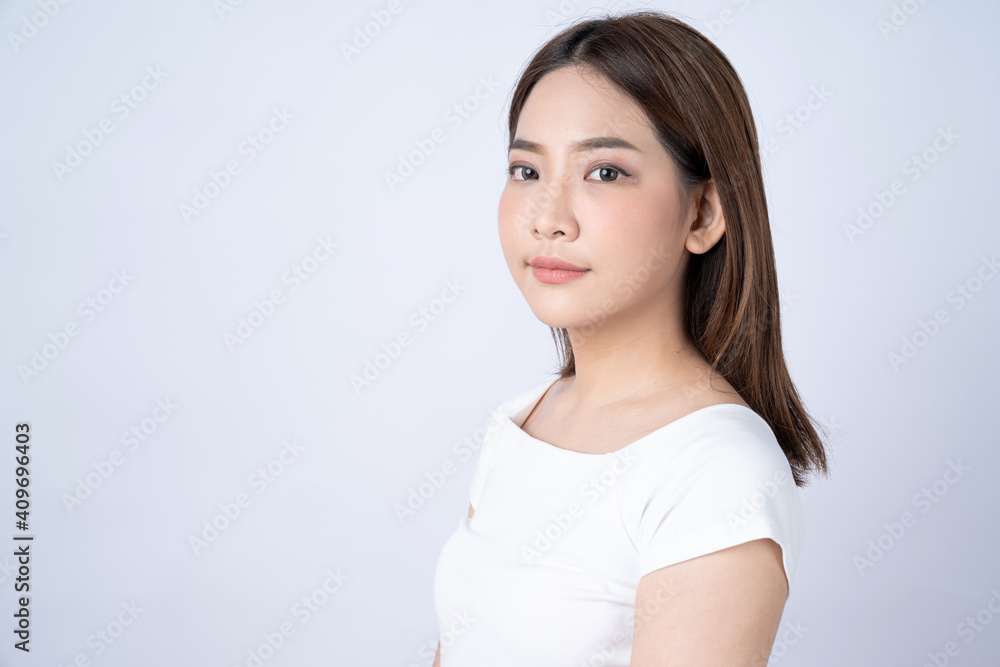 Asian beauty woman isolated on white background, Natural make up, Skincare and wellness. Asian beauty woman isolated on white background, Natural make up, Skincare and wellness.