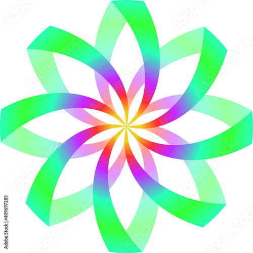abstract 3D Ribbon flower background