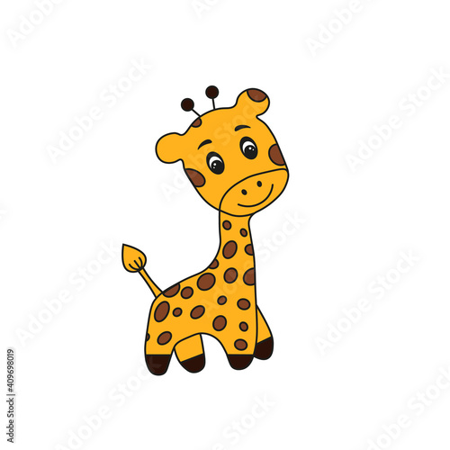 Cartoon giraffe. Vector illustration eps10 