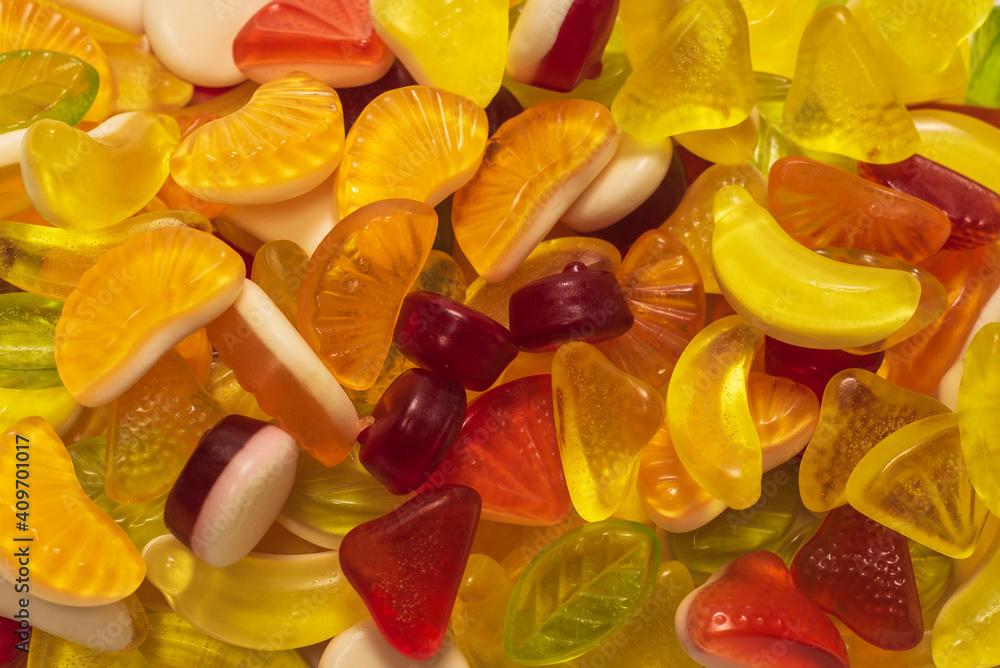 Assorted tasty gummy candies. Assorted tasty gummy candies.