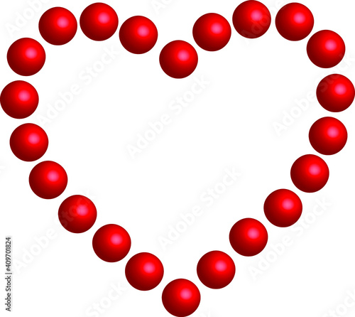 3 d red heart - outline drawing for an emblem or logo. Template for greeting card for Valentine's Day.