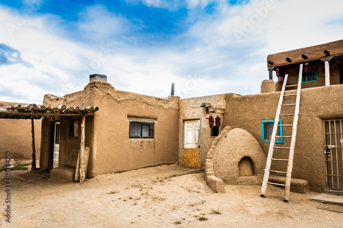 Konstfotografi Adobe House in Taos Pueblo New Mexico