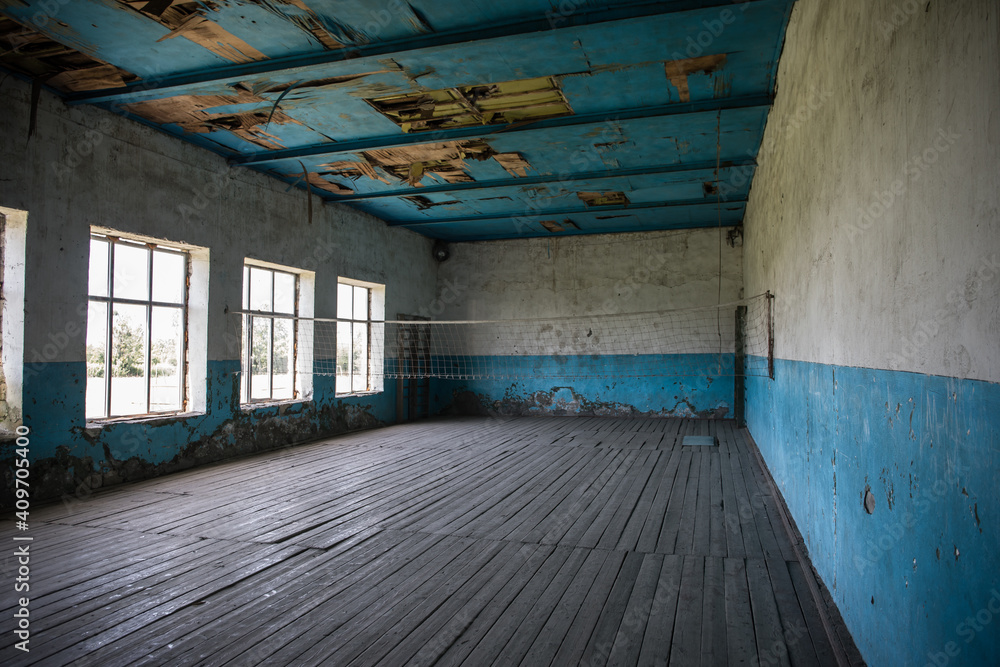 Empty grunge abandoned hall. Dirty interior. Empty grunge abandoned hall. Dirty interior.