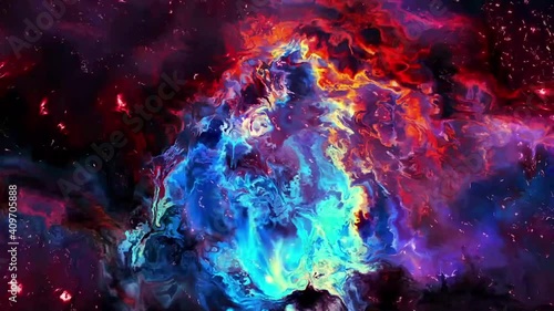 Abstract Colorful  Design Swirl Texture Background Marbling Video. 