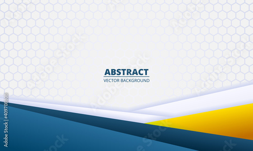 Light abstract background with diagonal colored gradient paper lines and hexagonal grid. Modern, elegant, technology, futuristic vector illustration.