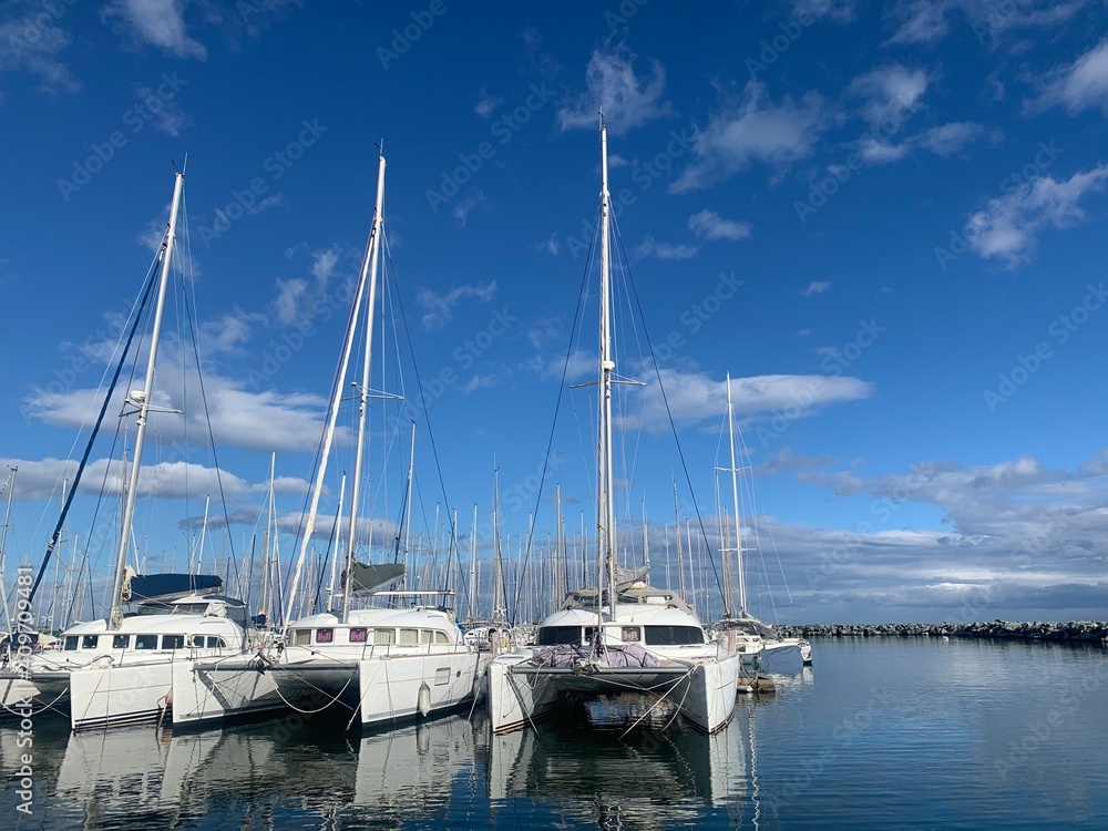 yachts in port Taverne Corsica France