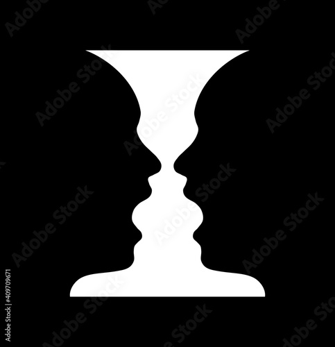 Rubin vase, optical illusion