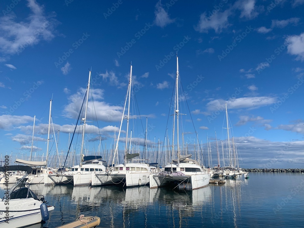 yachts in marina Corsica France