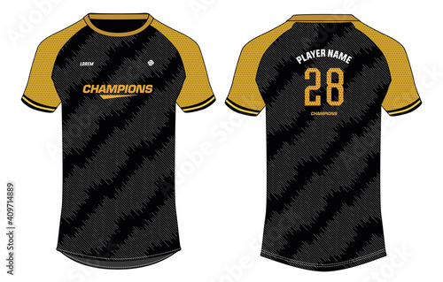 Sports jersey t shirt design concept vector template, Cricket jersey concept with front and back view for Football, soccer, Volleyball, Rugby, tennis and badminton uniform