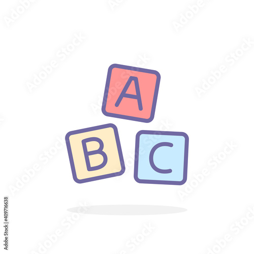ABC blocks icon in filled outline style.