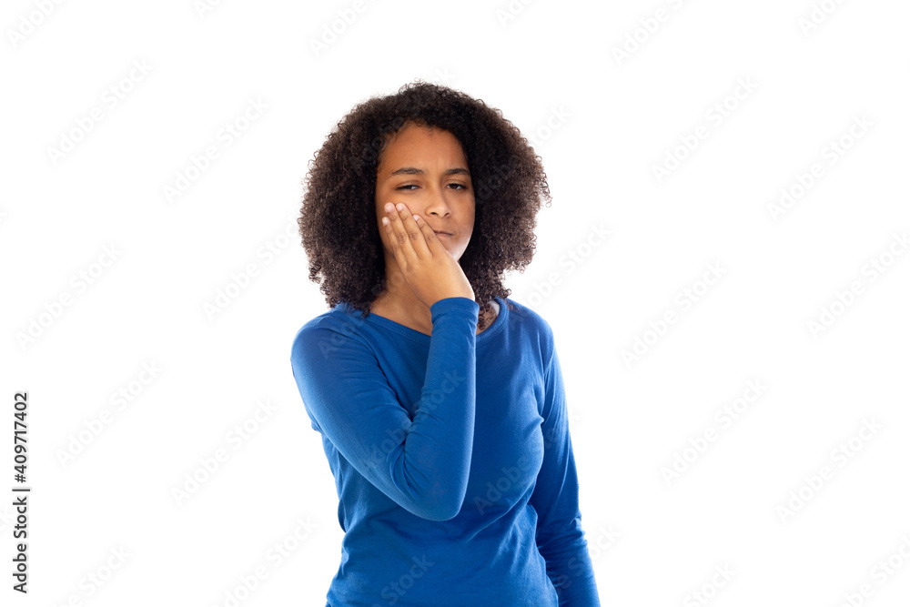 Teenager girl wearing blue sweater Teenager girl wearing blue sweater