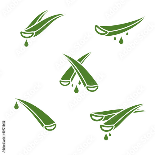 Aloe Vera set. Collection icon Aloe Vera. Vector