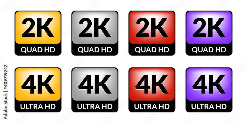 2k and 4k icon set 2k and 4k icon set