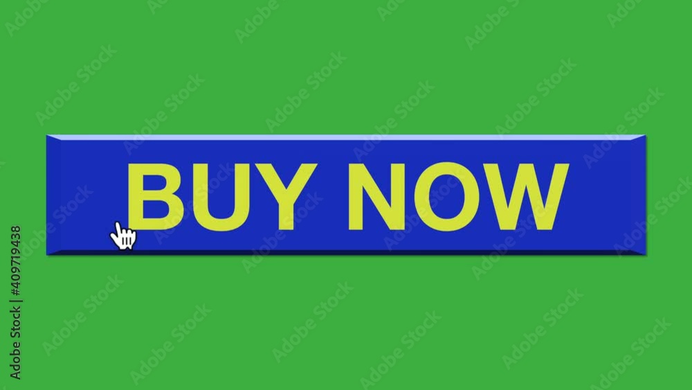 Buy Now button. Animation of a mouse cursor hitting Buy Now button on green screen Buy Now button. Animation of a mouse cursor hitting Buy Now button on green screen
