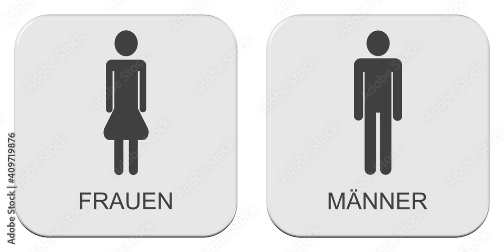 Schild Männer und Frauen als Illustration Schild Männer und Frauen als Illustration