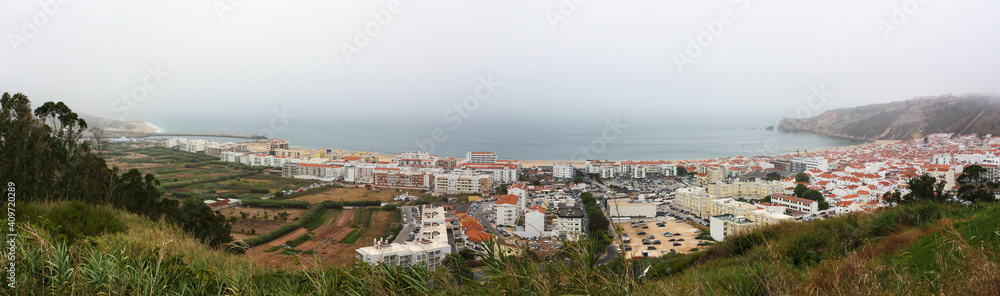 Panoramic view of the village, Nazaré, Portugal
