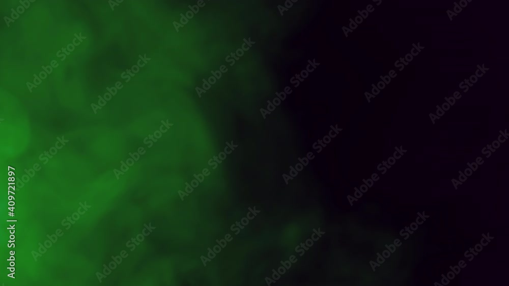 Green smoke on black background for presentation Green smoke on black background for presentation