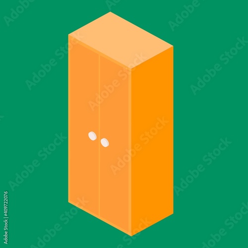 Isometric wardrobe vector illustration for web and interiors