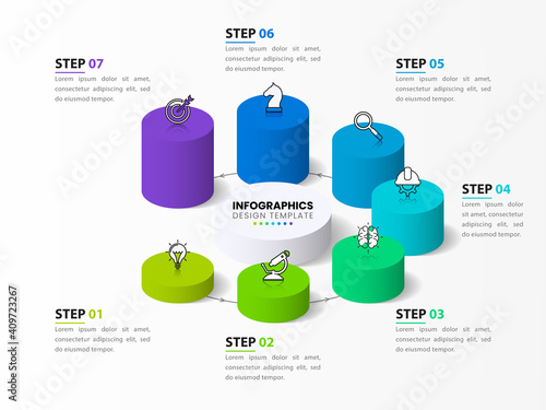 Infographic design template. Creative concept with 7 steps