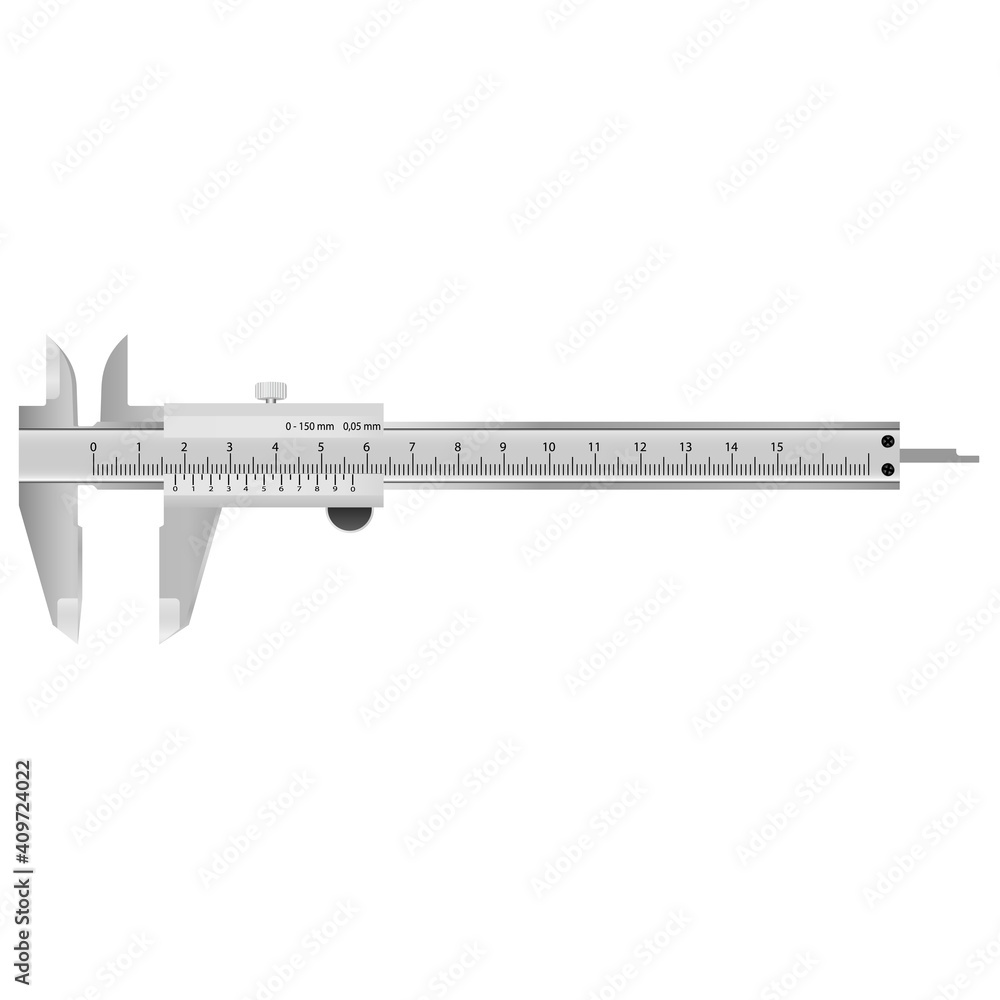 Caliper for measurement. Measuring instrument on a white background. Vector illustration Caliper for measurement. Measuring instrument on a white background. Vector illustration