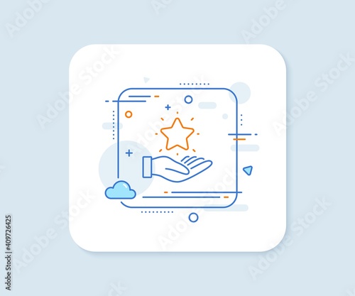 Loyalty program line icon. Abstract square vector button. Bonus points. Discount star symbol. Loyalty program line icon. Quality concept badge. Vector