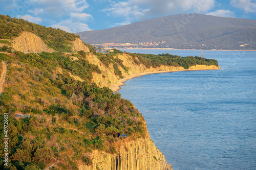 Evening view of the Novorossiysk Bay and the village of Kabardinka