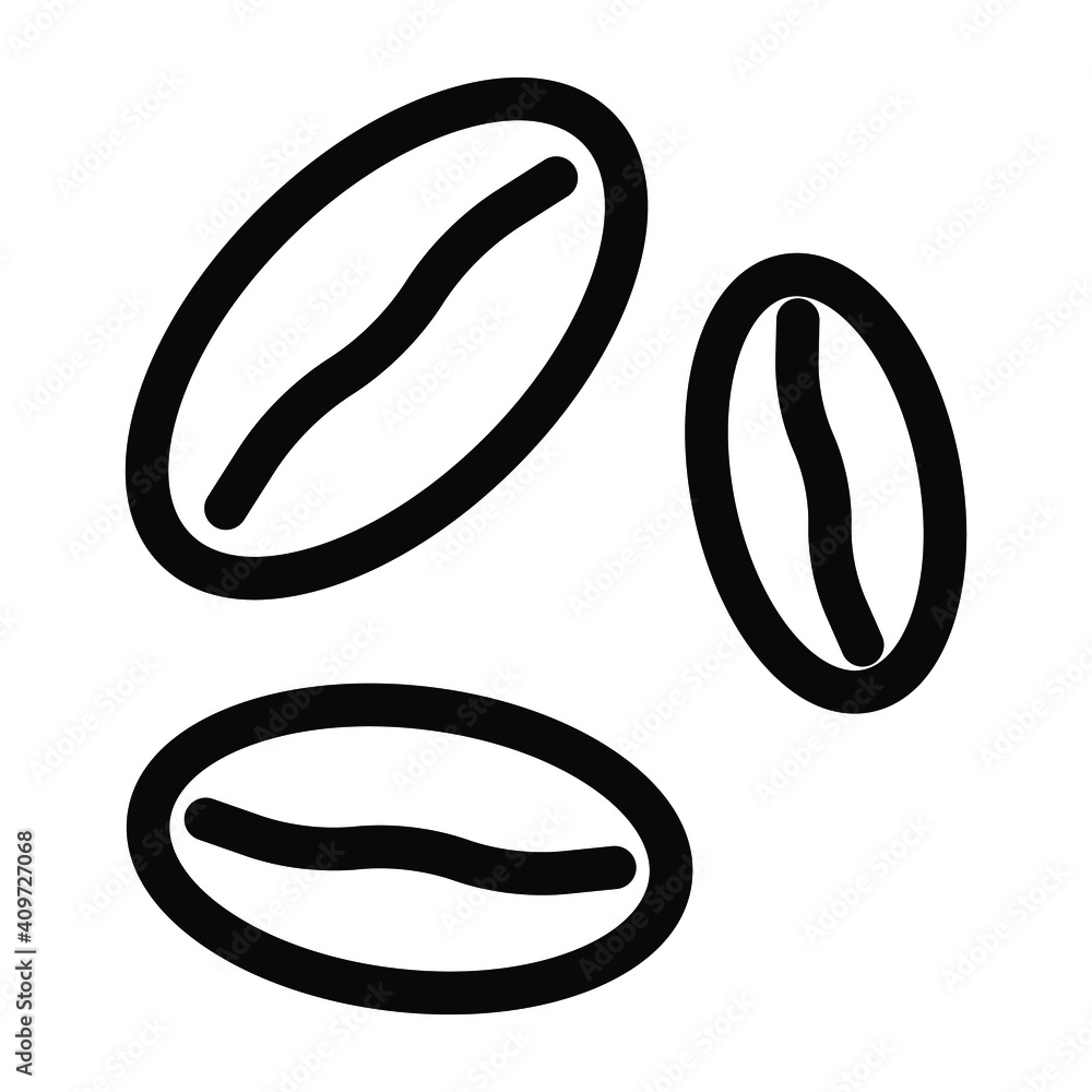 Coffee beans. Coffee shop, food, drink and website related outline icon on a white background. With cuts, cutouts EPS Vector Coffee beans. Coffee shop, food, drink and website related outline icon on a white background. With cuts, cutouts EPS Vector