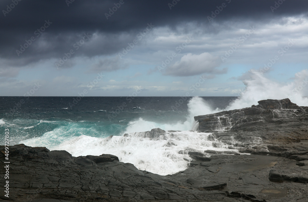 Gran Canaria, north coast, powerful ocean waves brought by winter wind storm
Gran Canaria, north coast, powerful ocean waves brought by winter wind storm