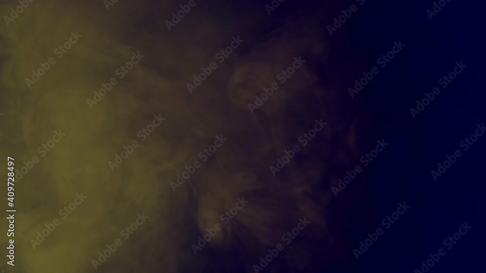 Yellow smoke on the blue background