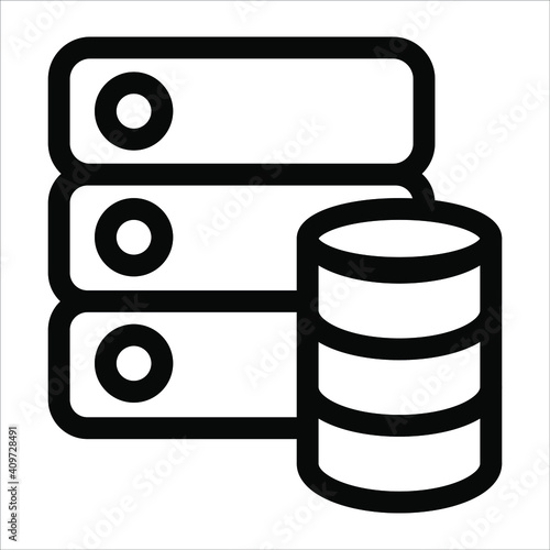 Database. Single icon related to IT, Information Technology, computer, internet, online isolated on a white background EPS Vector