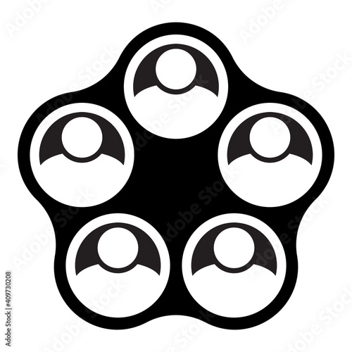 5 members unit - group of people icon