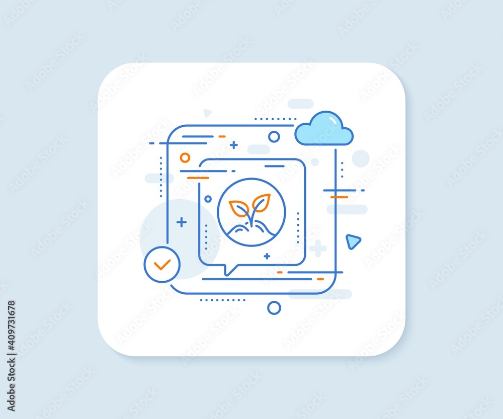 Startup line icon. Abstract vector button. Idea leaves sign. Launch project symbol. Startup line icon. Speech bubble concept. Vector Startup line icon. Abstract vector button. Idea leaves sign. Launch project symbol. Startup line icon. Speech bubble concept. Vector