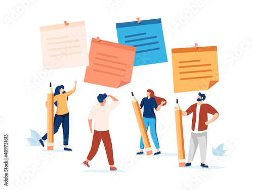 Business brainstorming, meeting to set target and get solution to solve problem or scrum agile method concept.