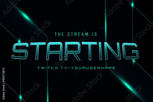 Abstract gaming offline banner dark neon background