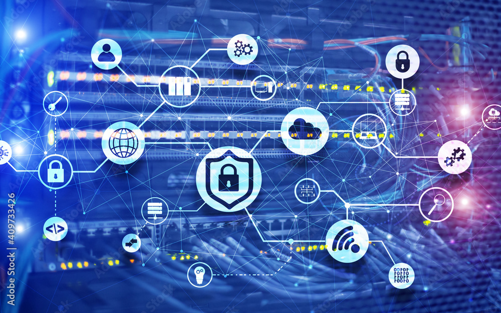 Data security concept. Icons: Closed Padlock, Wifi And cloud on digital background. Data security concept. Icons: Closed Padlock, Wifi And cloud on digital background.