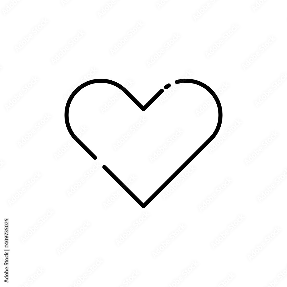 Heart icon thin line for web and mobile, modern minimalistic flat design. Perfect Love symbol. Valentine's Day sign. Stock Vector illustration isolated on white background. Heart icon thin line for web and mobile, modern minimalistic flat design. Perfect Love symbol. Valentine's Day sign. Stock Vector illustration isolated on white background.