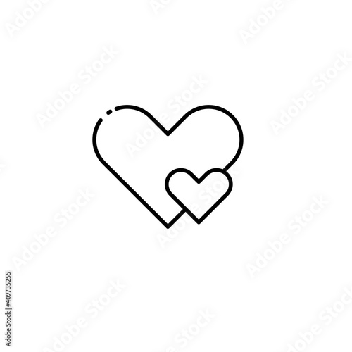 Love hearts icon. Lovers si...