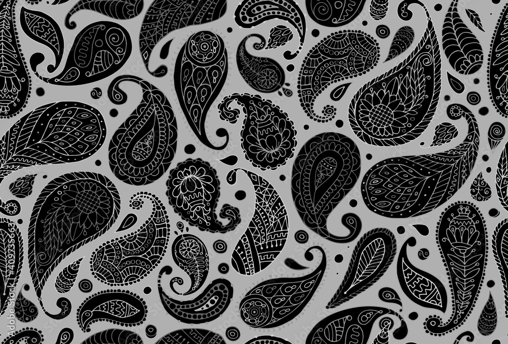Naklejka premium Paisley ornament, seamless pattern for your design