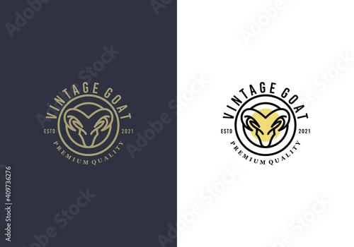 Awesome Goat Head Luxury Logo Design Template