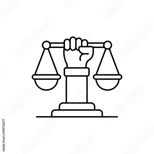 Scale vector outline icon style illustration. EPS 10 file 
