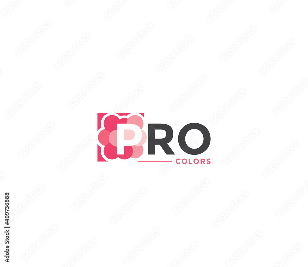 PRO Colors Company Business Modern Name Concept PRO Colors Company Business Modern Name Concept