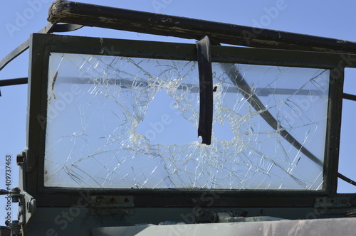 Broken windshield