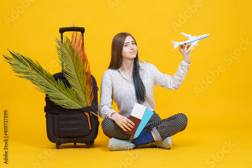 Travel concept in an orange...