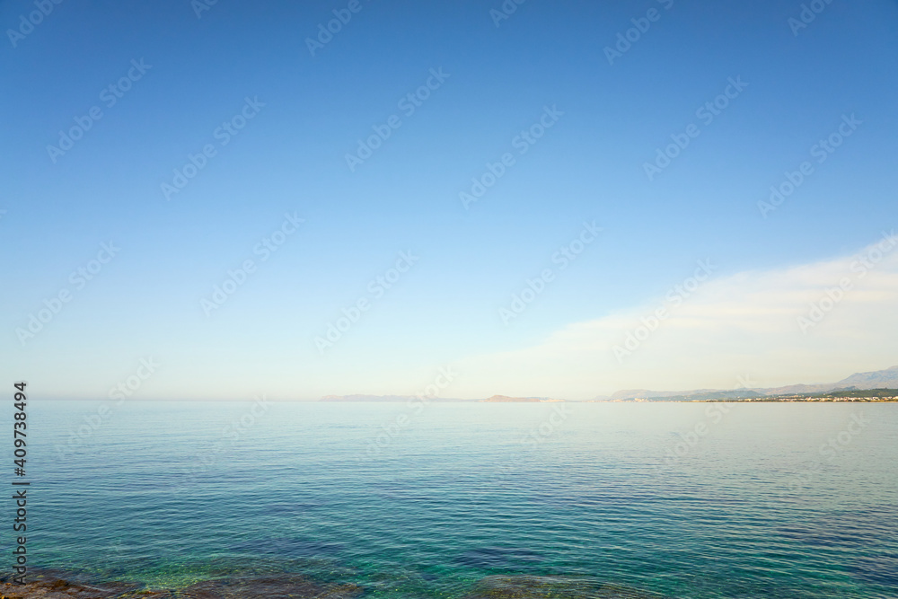 The Mediterranean coast on the island of Crete in Kolimbari.