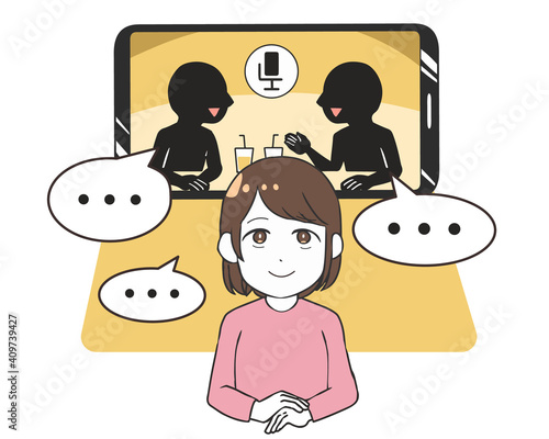 音声版SNS　横画面　女性