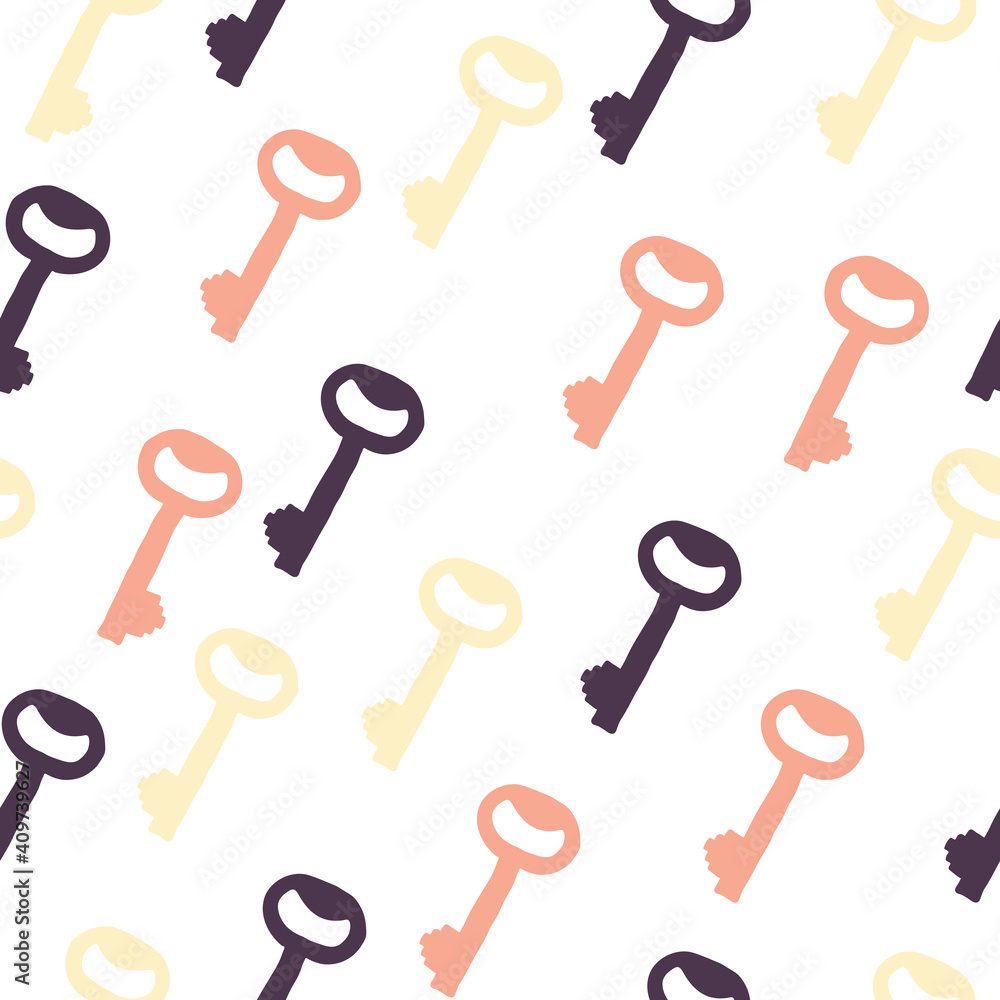 Simple key doodle repeat pattern design Simple key doodle repeat pattern design