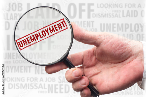 Unemployment word through a...